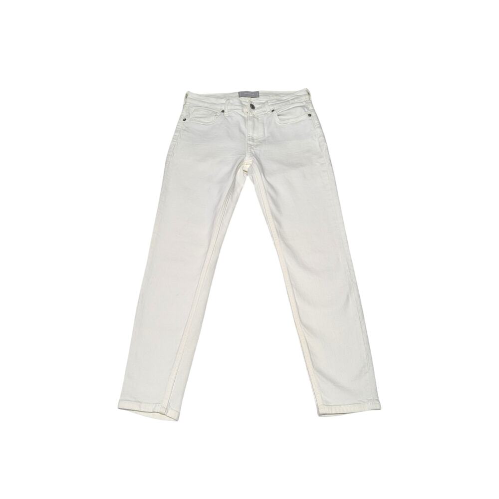 Everlane Mid Rise Skinny Ankle Jeans White Bone Womens 27 Twee Preppy Slim Pants